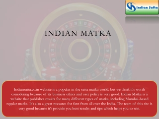 Indian Matka