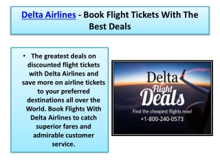 Delta Airlines - Book Flight Tickets With The Best Deals