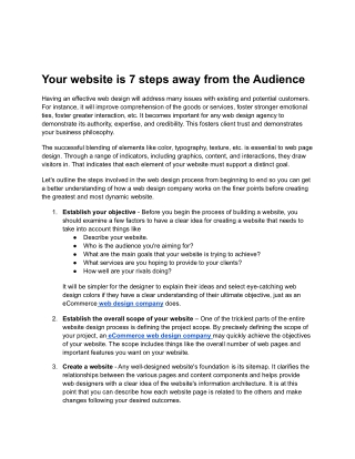 Your website is 7 steps away from the Audience