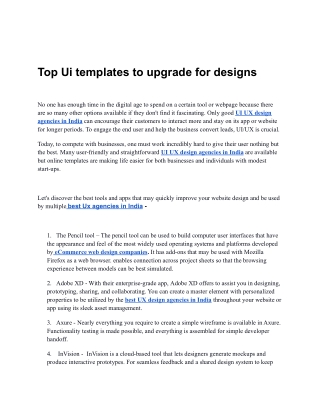 Top Ui Templates To Upgrade For Designs