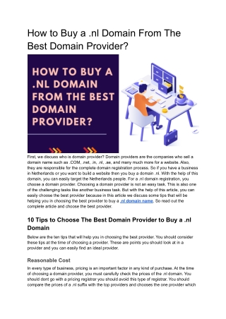 How to Buy a .nl Domain From The Best Domain Provider_