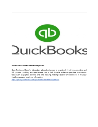 What is quickbooks zenefits integration