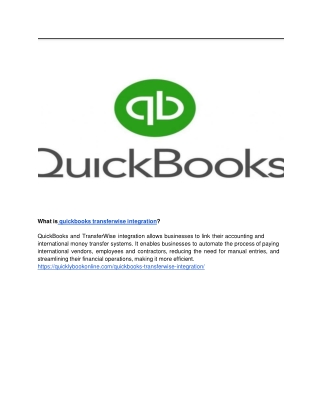 What is quickbooks transferwise integration