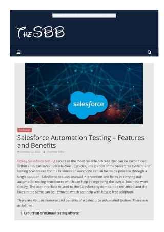 Salesforce Automation Testing – Features and Benefits