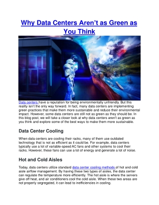 Why Data Centers Aren’t as Green as You Think