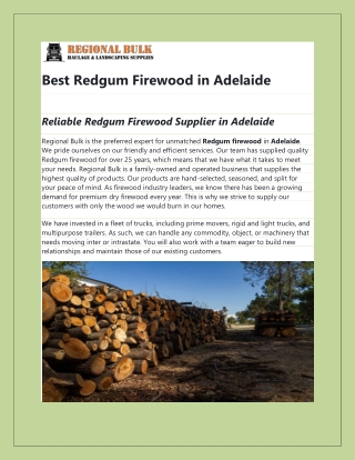 Best Redgum Firewood in Adelaide