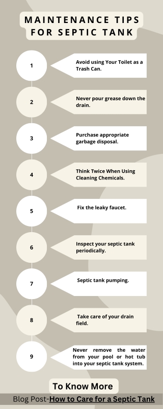 Maintenance tips for Septic Tank