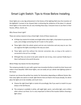 Smart Light Switch Tips to Know Before Installing