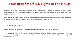 Four Benefits Of LED Lights In The House