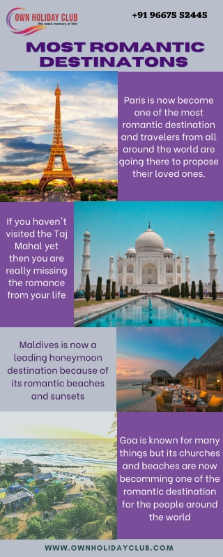 Most Romantic Destination - Own Holiday Club