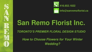 Winter Wedding flowers & Arrangement Guide_ San Remo Florists