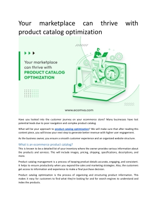 Your marketplace can thrive with product catalog optimization