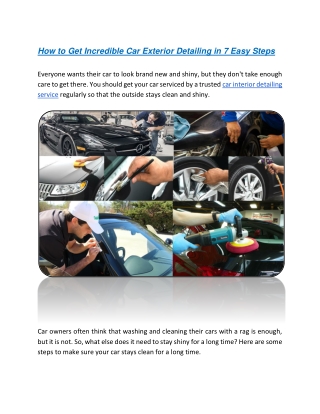 How to Get Incredible Car Exterior Detailing in 7 Easy Steps