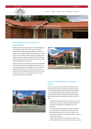 Roof Restoration Northern Beaches