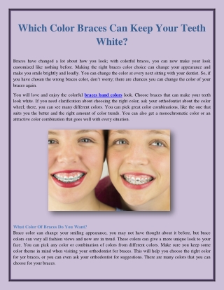 Which Color Braces Can Keep Your Teeth White?