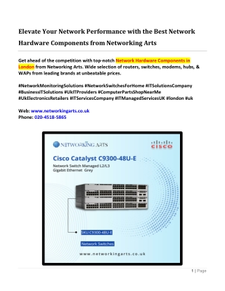 Elevate Your Network Performance with the Best Network Hardware Components from Networking Arts