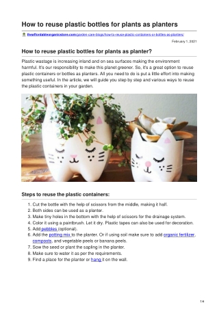 How to reuse plastic bottles for plants as planters