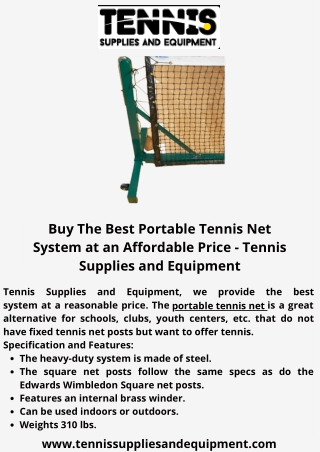 Buy The Best Portable Tennis Net System at an Affordable Price