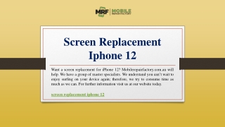 Screen Replacement Iphone 12 | Mobilerepairfactory.com.au