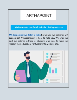 Ma Economics Live Batch In India | Arthapoint.com