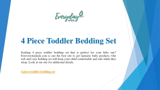 4 Piece Toddler Bedding Set | Foreverydaykids.com