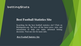 Best Football Statistics Site  Bettingstats.org