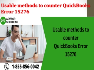 Usable methods to counter QuickBooks Error 15276