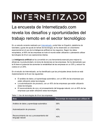 Internetizado referencia en el sector de la tecnología e internet, con contenido exclusivo sobre el crecimiento exponenc