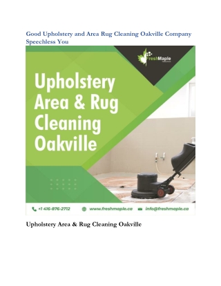 Good Upholstery and Area Rug Cleaning Oakville Company Speechless You