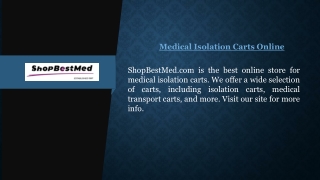 Medical Isolation Carts Online