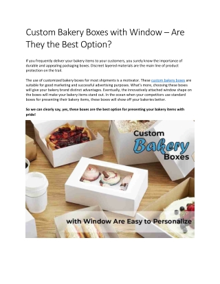 Custom Bakery Boxes