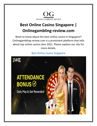 Best Online Casino Singapore  Onlinegambling-review.com