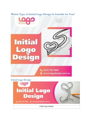 Which Type of Initial Logo Design Is Suitable for You