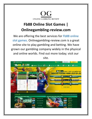 Fb88 Online Slot Games  Onlinegambling-review.com