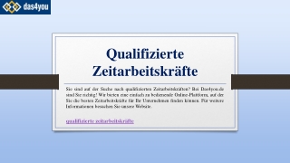 Qualifizierte Zeitarbeitskräfte  Das4you.de