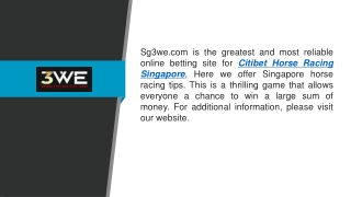 Citibet Horse Racing Singapore  Sg3we.com