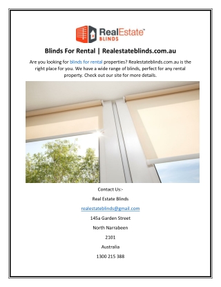 Blinds For Rental  Realestateblinds.com.au