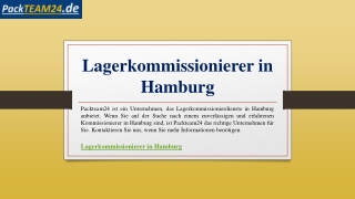 Lagerkommissionierer in Hamburg | Packteam24.de