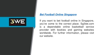 Legal Online Betting Singapore  Sg3we.com