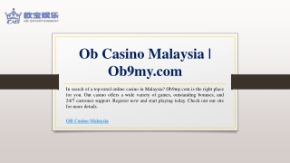 Ob Casino Malaysia | Ob9my.com