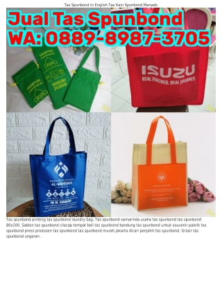 0889~8987~ᣮ705 (WA) Tas Spunbond Jakarta Tas Laundry Spunbond