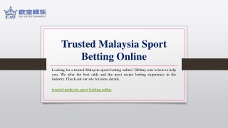 Trusted Malaysia Sport Betting Online | Ob9my.com