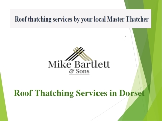 Roof Thatching Services in Dorset