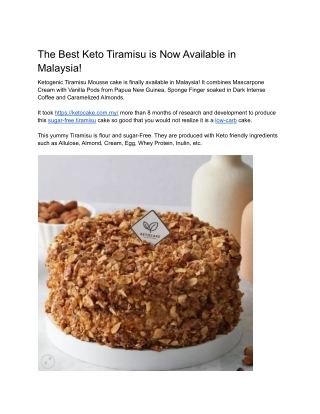 The Best Keto Tiramisu is Now Available in Malaysia