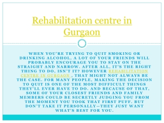 Rehabilitation centre in Gurgaon
