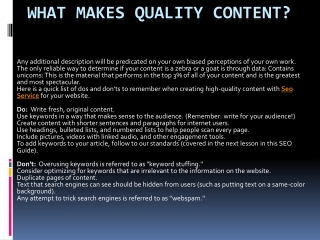 What Makes Quality Content