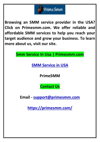 SMM Service in USA