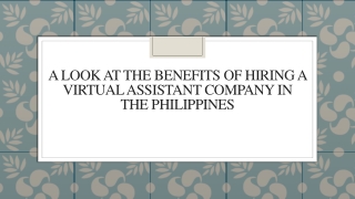A Look At The Benefits Of Hiring A Virtual Assistant Company In The Philippines