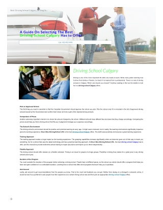 A Guide On Selecting The Best Driving School Calgary Has to Offer