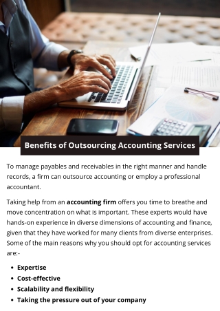 Benefits of Outsourcing Accounting Services